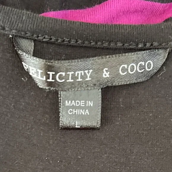 NWOT Felicity & Coco Stripped Ruched Side-Seems Midi Dress - Size L - Picture 5 of 7